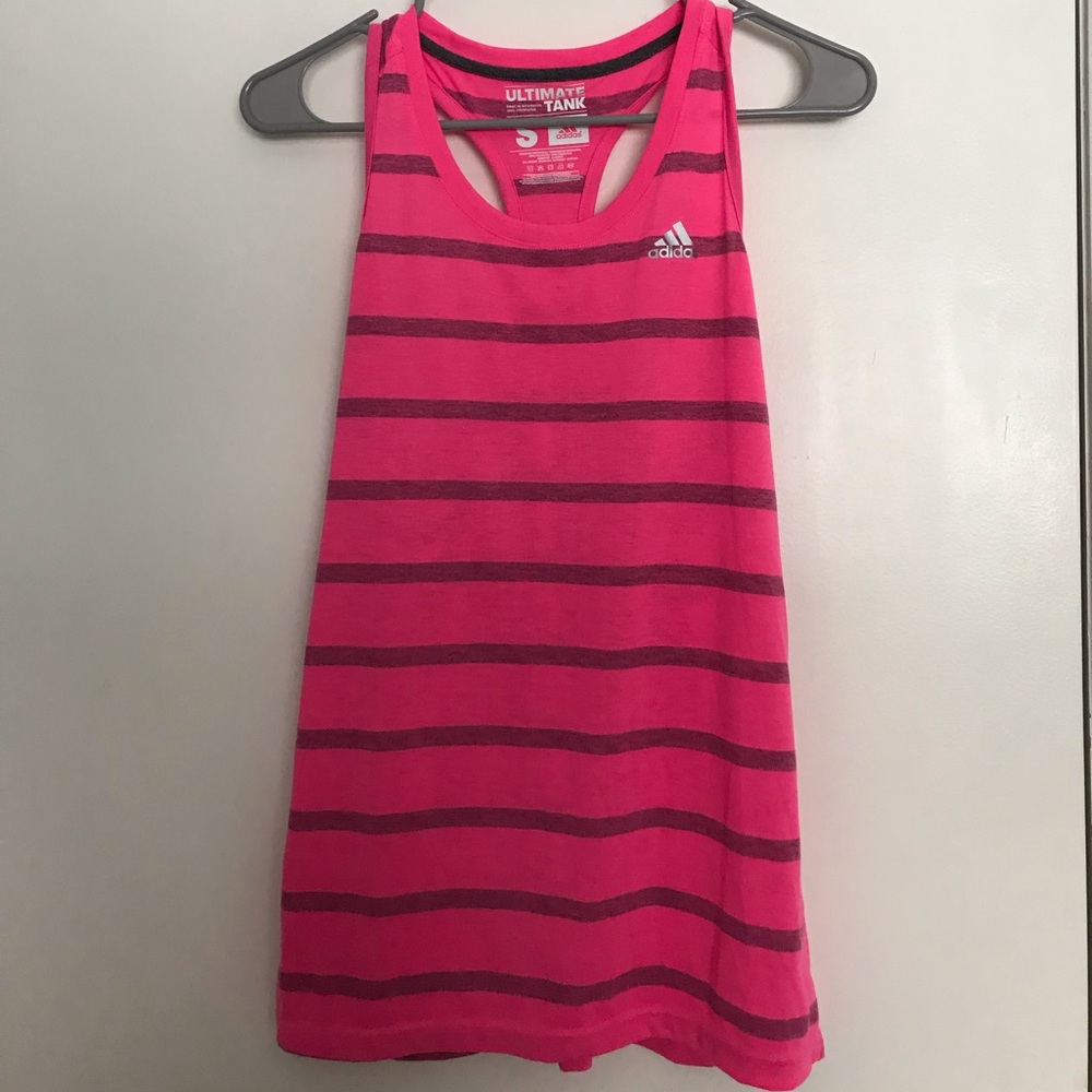 Adidas Black and Pink Tank Top